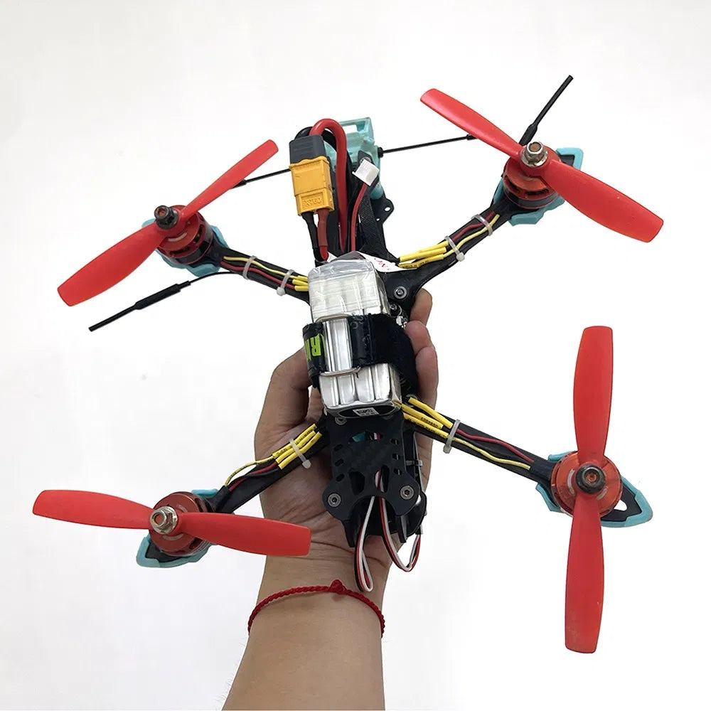 5-Inch Red Propeller Mini RC Aircraft 4-in-1 Camera Fpv Drone 2km Remote Control Image Transmission Small Traversing Machine