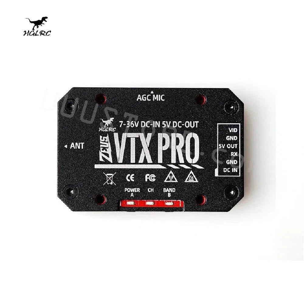 Hglrc Zeus Vtx PRO 1.6W 5.8g 40CH Fpv Built-in Microphone 7-36V for Long Range Fpv Drone Vtx MMCX Antenna Interface