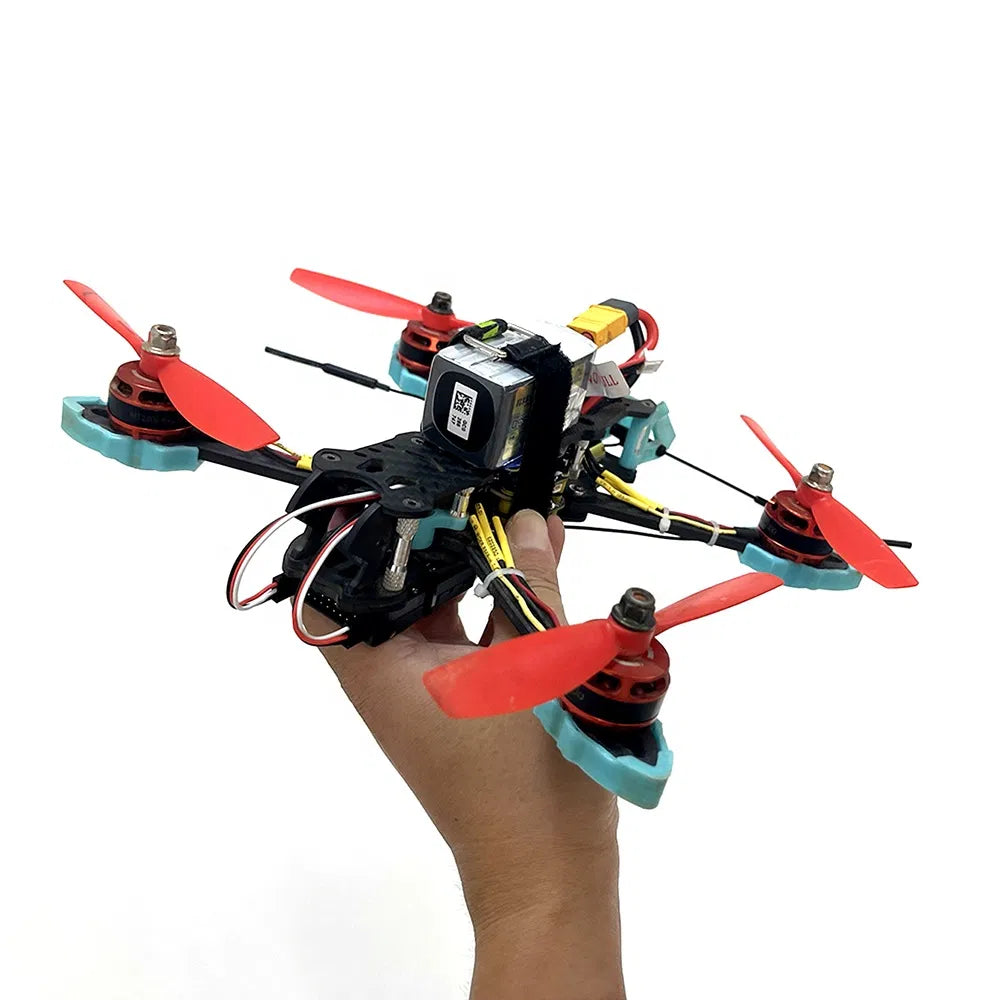 5-Inch Red Propeller Mini RC Aircraft 4-in-1 Camera Fpv Drone 2km Remote Control Image Transmission Small Traversing Machine