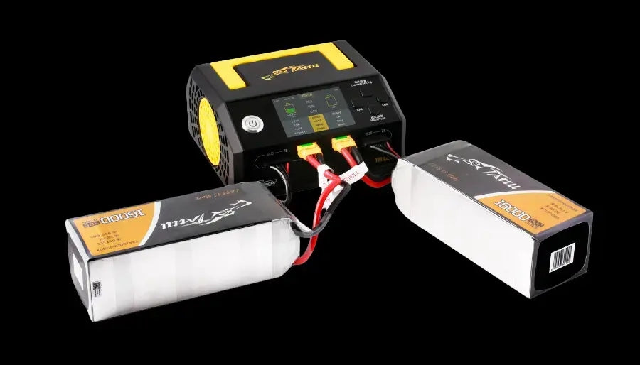 Tattu Ta1000 1000W 25A*2 AC100-240V Lipo/Lihv 1-7s Battery Dual-Channel G-Tech Smart Charger for Industry Drone Uav