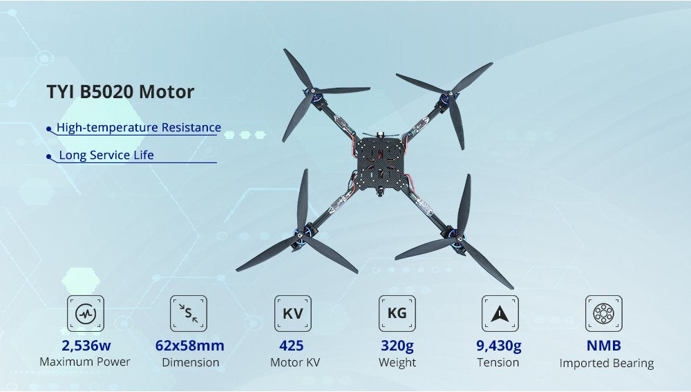 Tyi Fpv Mark4-17 Inch PRO Carbon Fiber Fpv Drone with 8~10kg Payload Camera Factory Price Remote Controlled Uav Top Sales OEM ODM