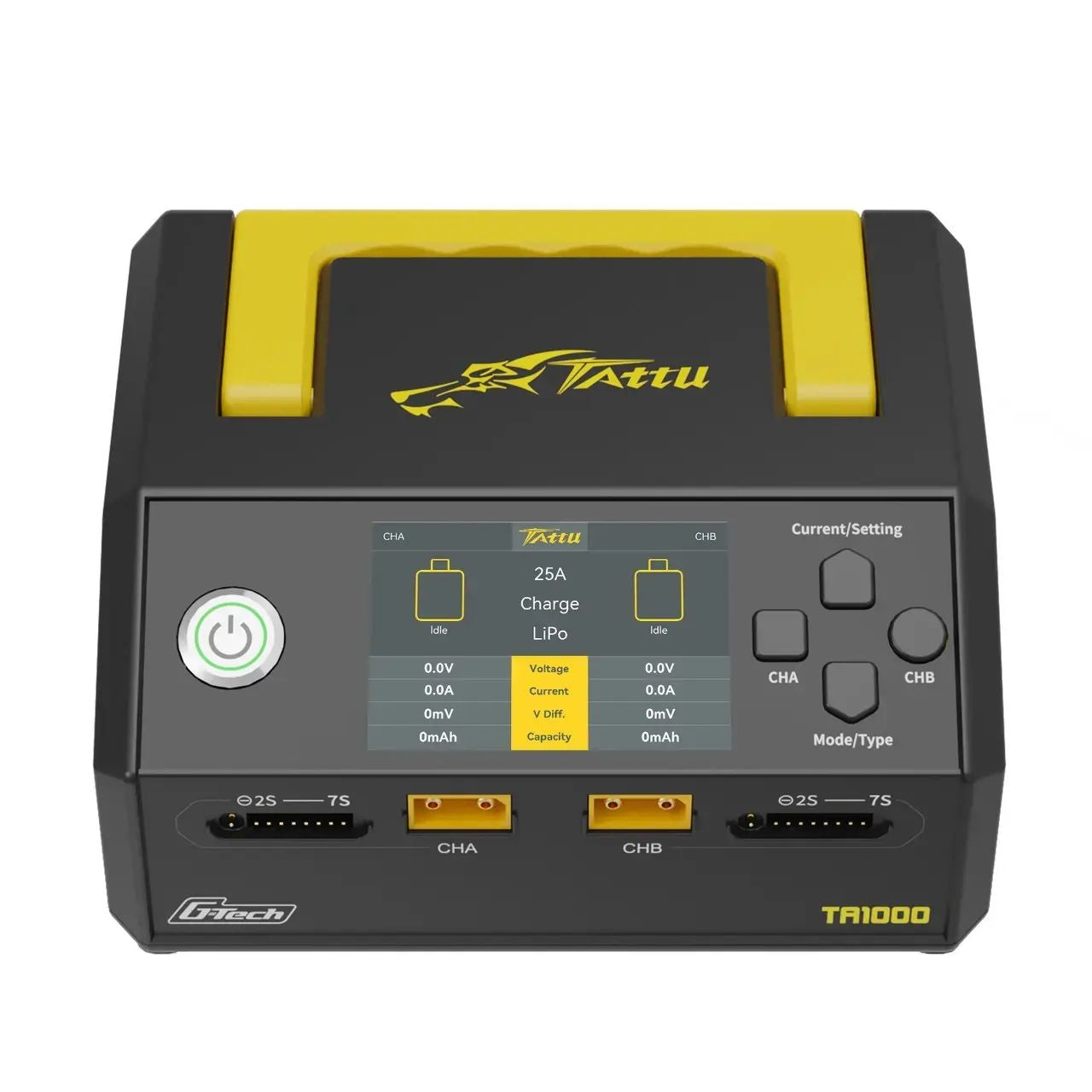 Tattu Ta1000 1000W 25A*2 AC100-240V Lipo/Lihv 1-7s Battery Dual-Channel G-Tech Smart Charger for Industry Drone Uav