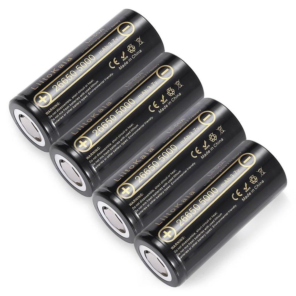 Liitokala Lii-50A 3.7V 26650 5000mAh Lithium Battery 20afpv Genuine 20afpv Digital Batteries in Stock