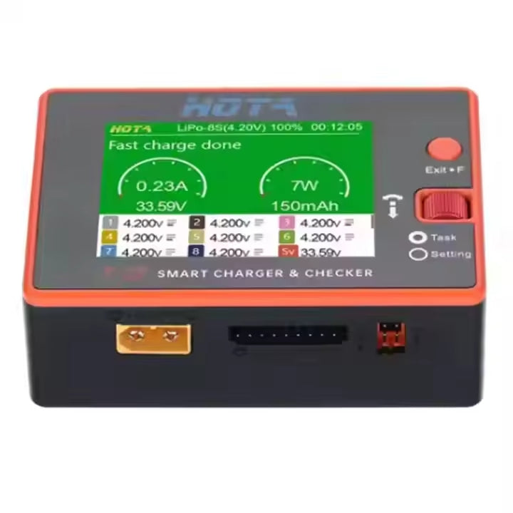 Hota T8 650W 22A Xt60 1-8s Intelligent Fast Charger Checker High Power Smart Charging Nizn/NiCd/NiMH Battery RC Fpv Accessories