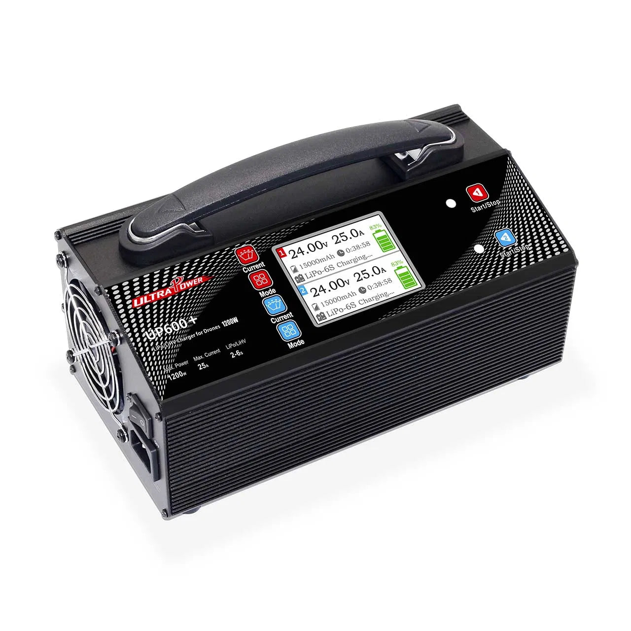 Uav Ultra Power 2-6s Drone Charger Up600+ 1200W Dual Channel 25A Balanced Smart Lipo/Lihv Charger 2-6s for Drones Accessories