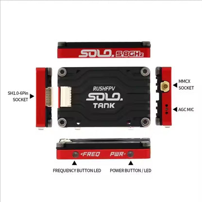 Rush Solo Tank 5.8g Max Vtx Fpv Video Transmitter 1.6W & 2.5W for RC Fpv Drones Accessory
