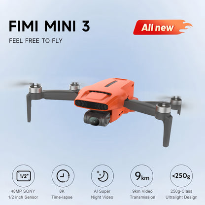 Fimi Mini 3 Professional Drone Camera 4K GPS Positioning 9km Image Real Scene Transmission Competition Drone Selfie Video Recording